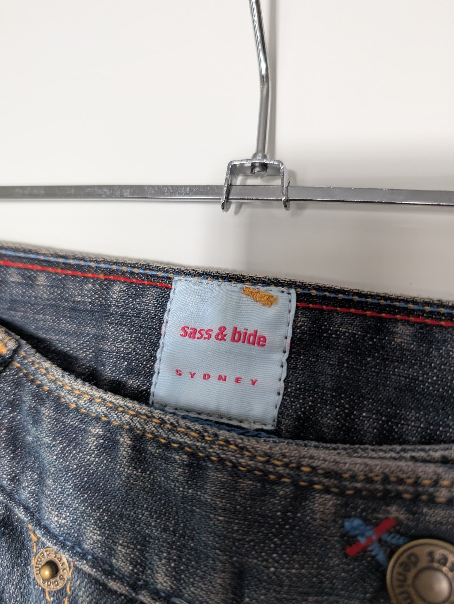 Sass & Bide Denim Jeans Multi-Stitch Detail Size 10 — photo 5 of 10
