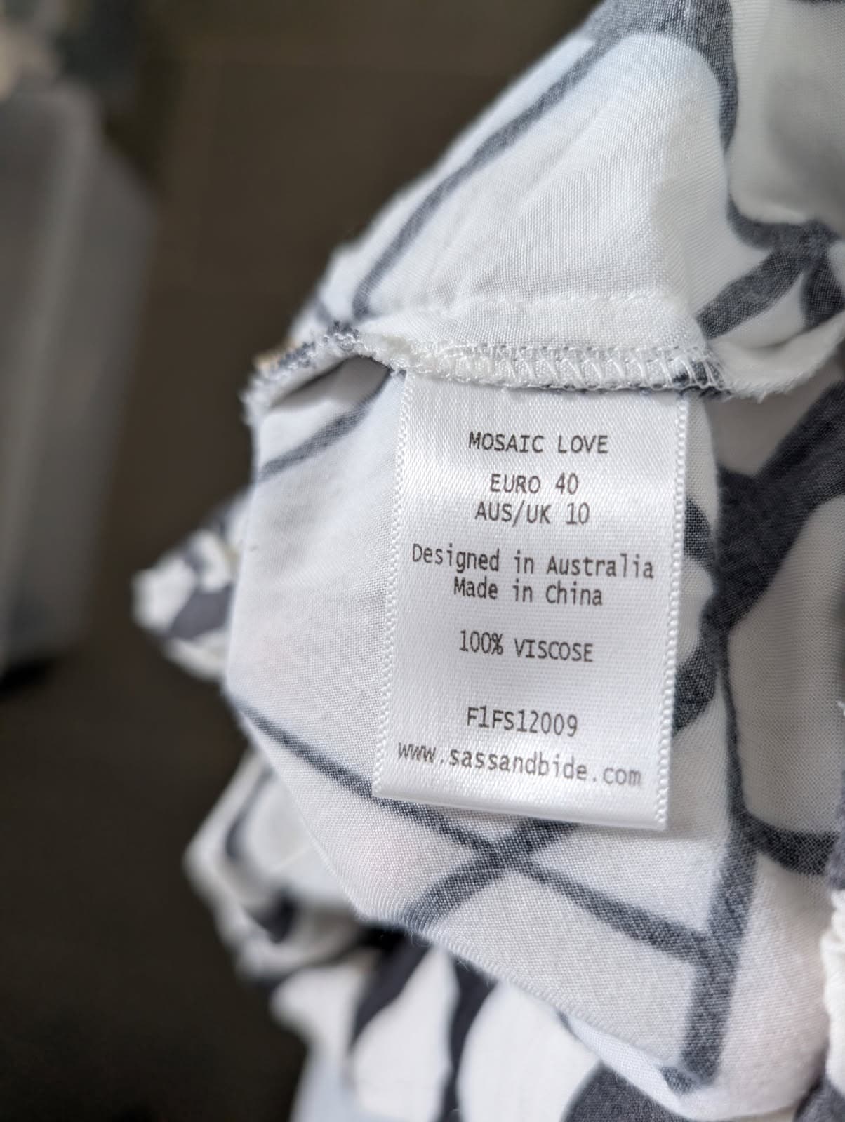 Sass & Bide Mosaic Love Jogger Pants - Black & White Viscose Size 10 — photo 3 of 6