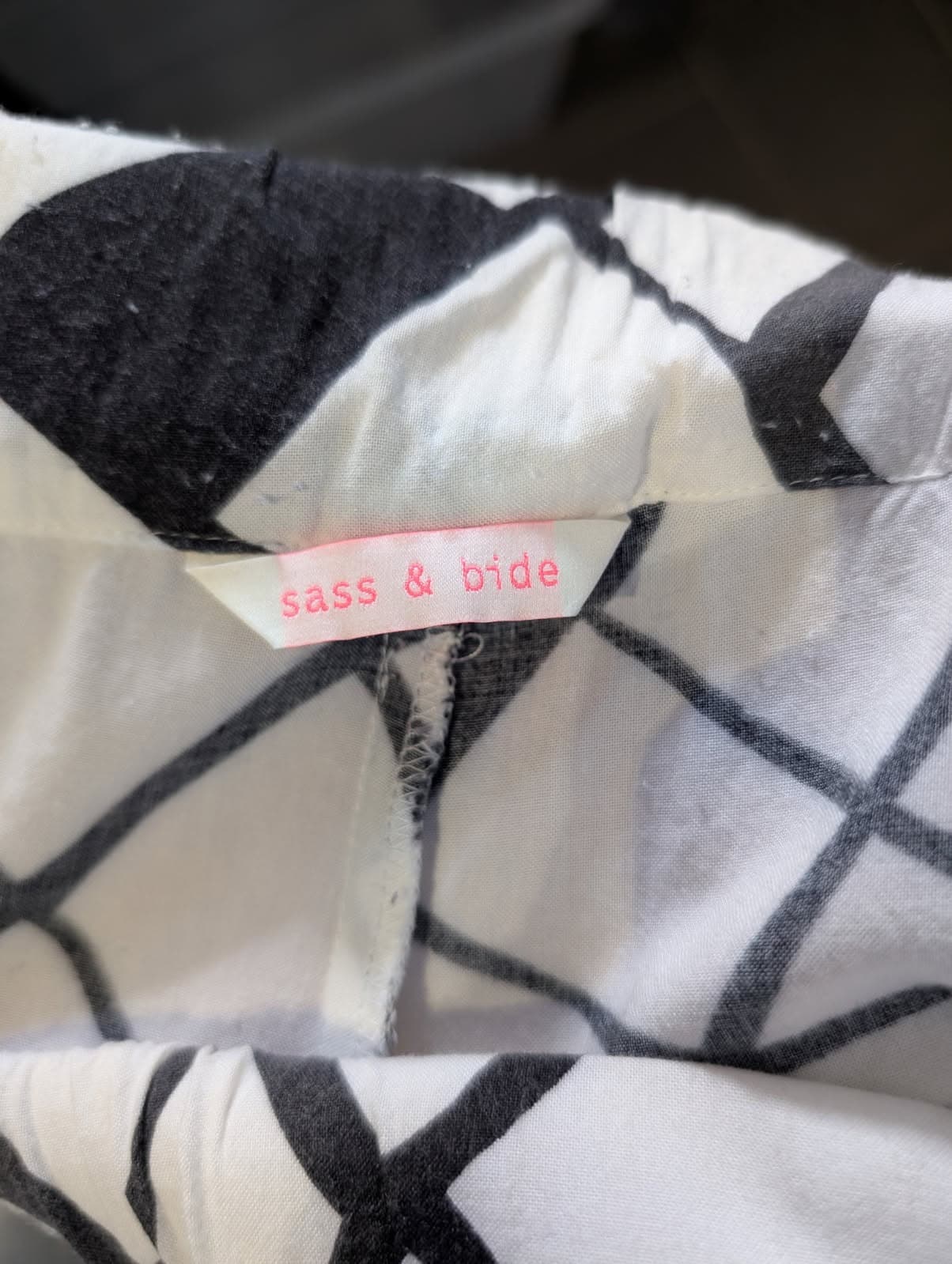 Sass & Bide Mosaic Love Jogger Pants - Black & White Viscose Size 10 — photo 5 of 6