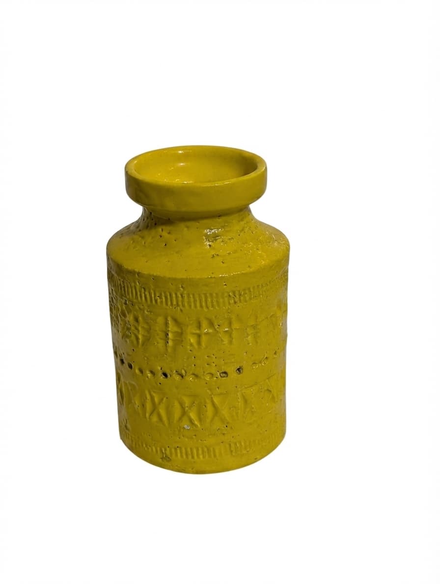 Saywell Import Ceramic Vase Yellow Textured 16cm