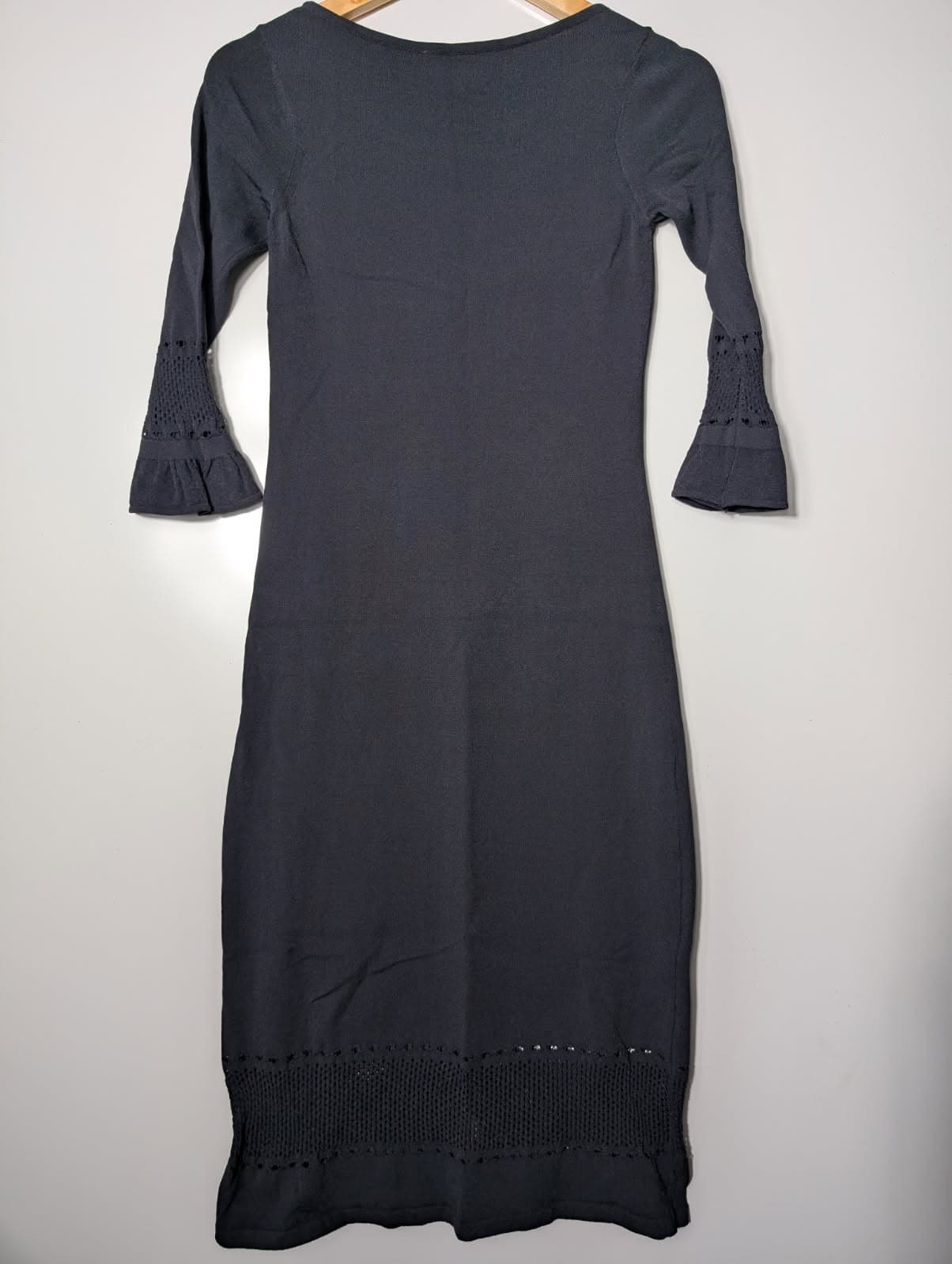 Scanlan Theodore Black Knit Dress - Crochet Detail Size M — photo 5 of 7
