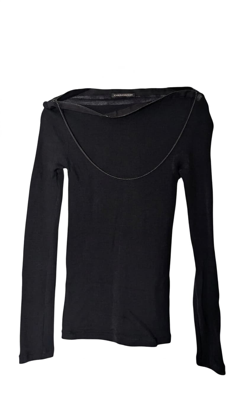 Scanlan Theodore Black Long Sleeve Top With Chain Detail — photo 1 of 8