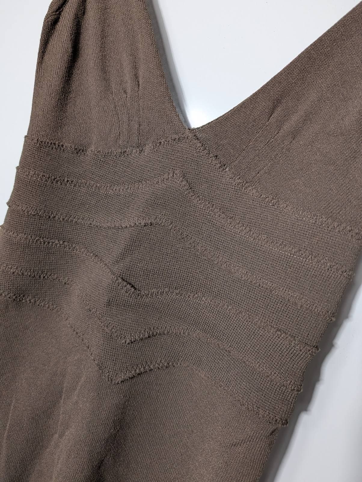 Scanlan & Theodore Brown V-Neck Bandage Knit Dress - Size SM — photo 3 of 6