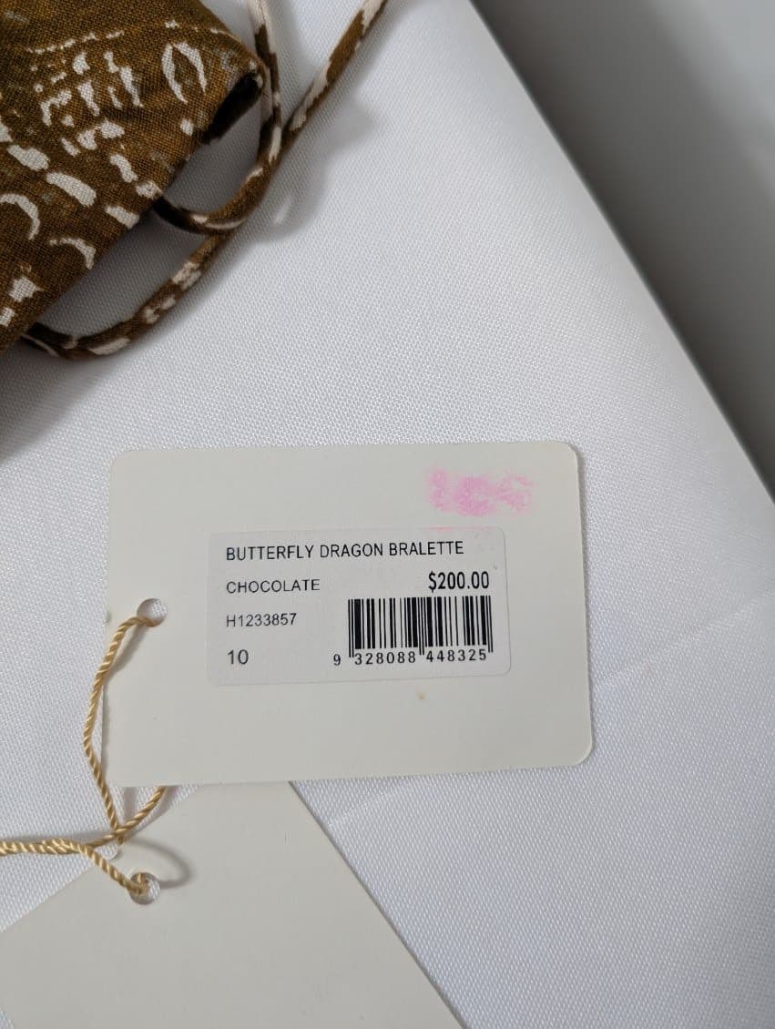 Scanlan Theodore Butterfly Dragon Bralette Chocolate Linen Size 10 — photo 3 of 9