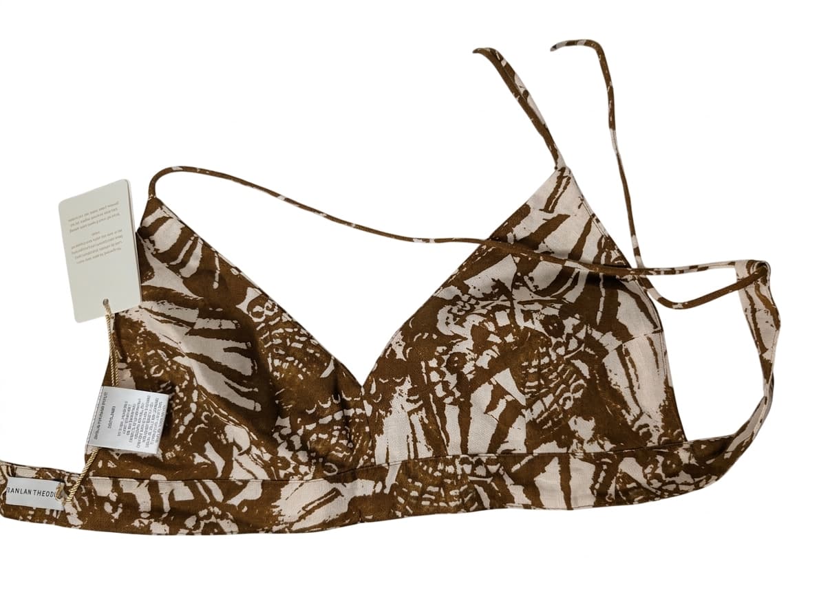 Scanlan Theodore Butterfly Dragon Bralette Chocolate Linen Size 10 — photo 1 of 9