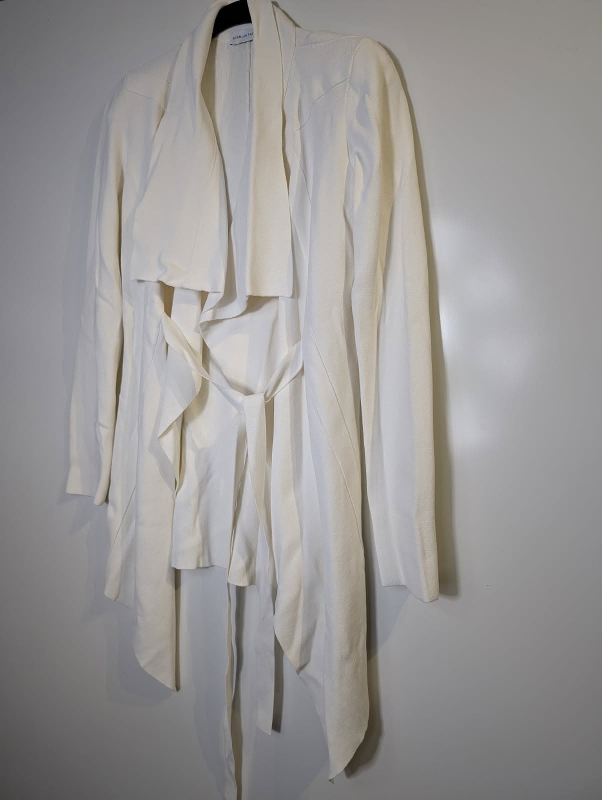 Scanlan Theodore Crepe Knit Waterfall Jacket Cream — photo 4 of 5