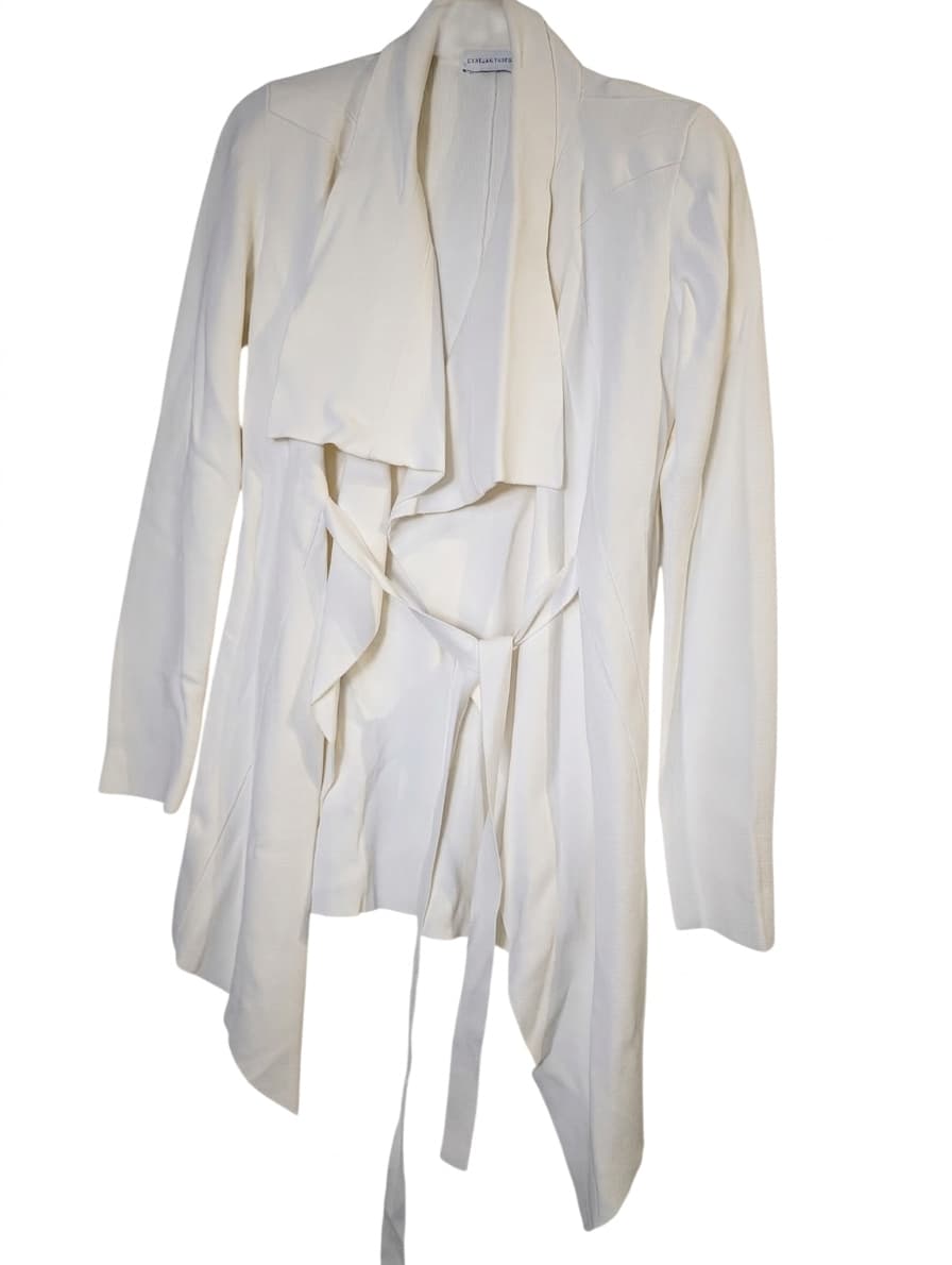 Scanlan Theodore Crepe Knit Waterfall Jacket Cream — photo 1 of 5