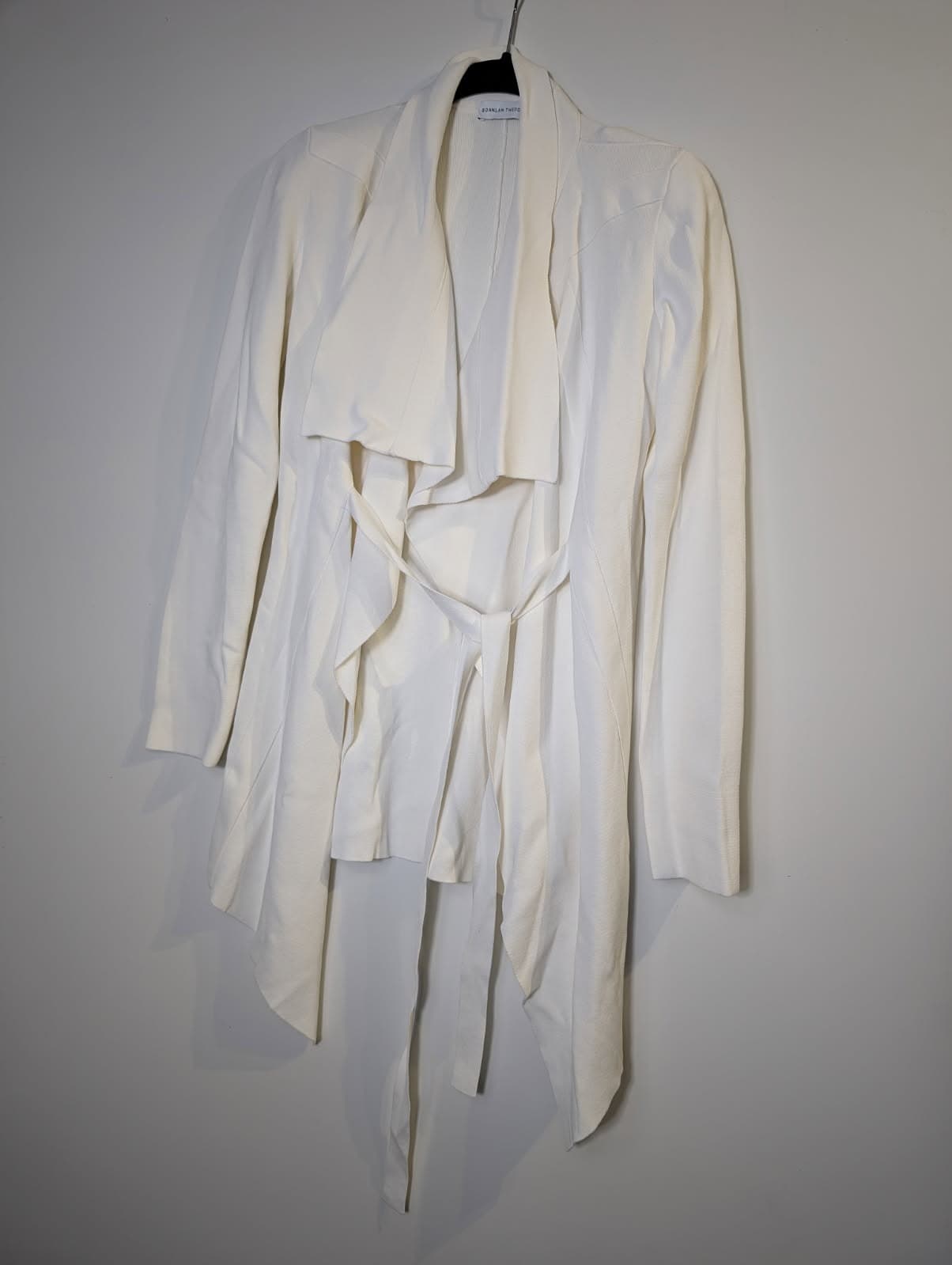 Scanlan Theodore Crepe Knit Waterfall Jacket Cream — photo 3 of 5