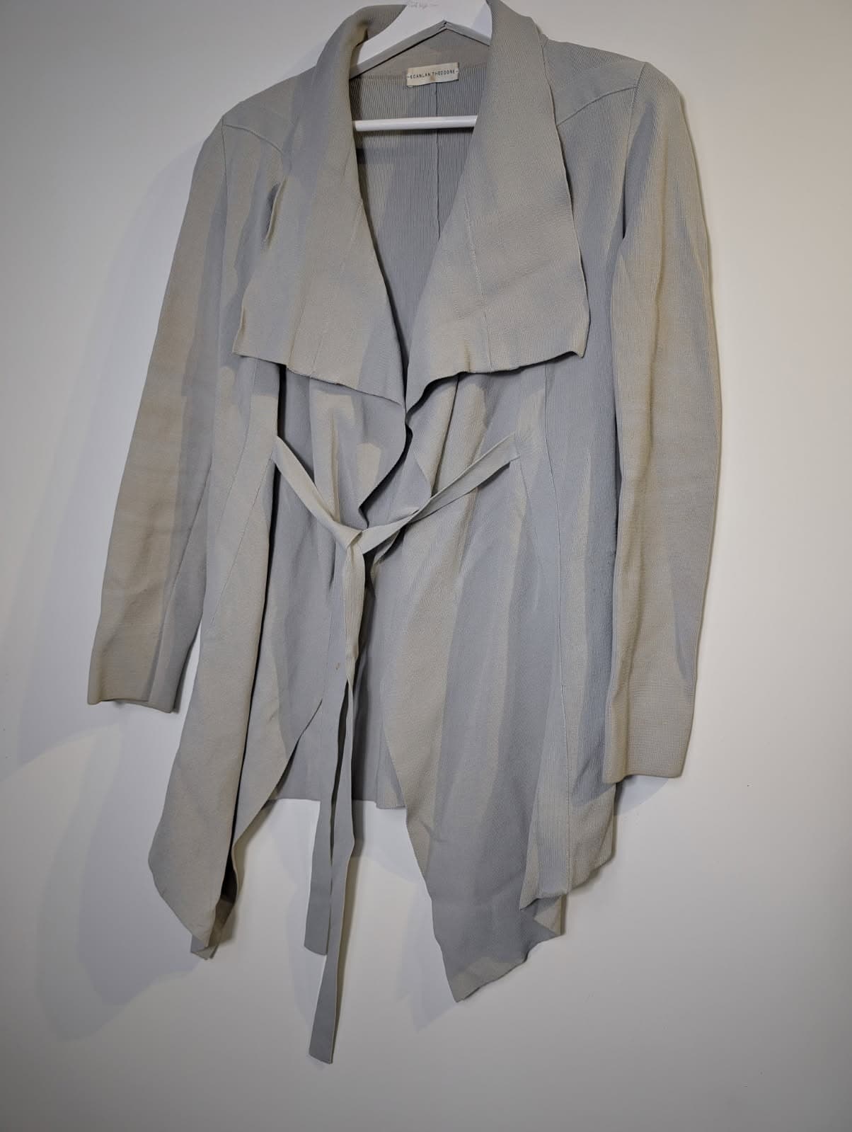 Scanlan Theodore Crepe Knit Waterfall Jacket Grey — photo 3 of 5