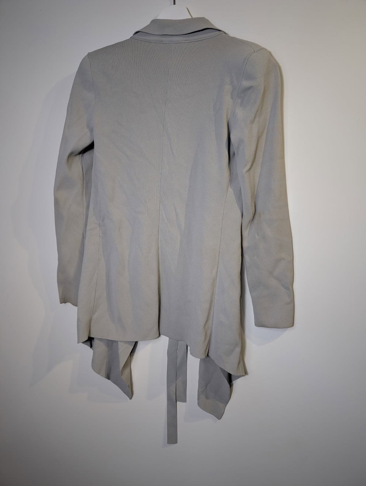 Scanlan Theodore Crepe Knit Waterfall Jacket Grey — photo 4 of 5