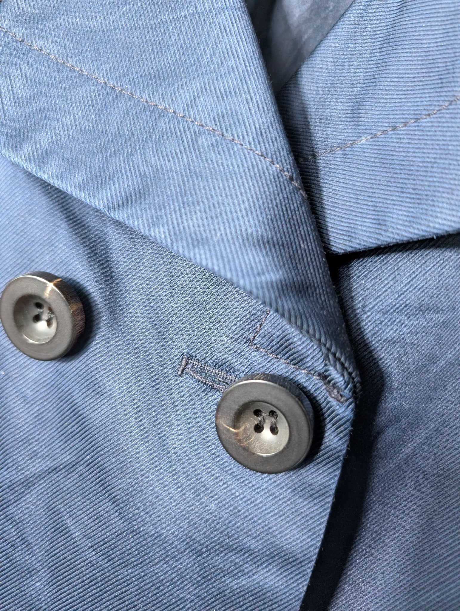 Scanlan & Theodore Double-Breasted Trench Coat Navy Blue Size 8 — photo 4 of 8