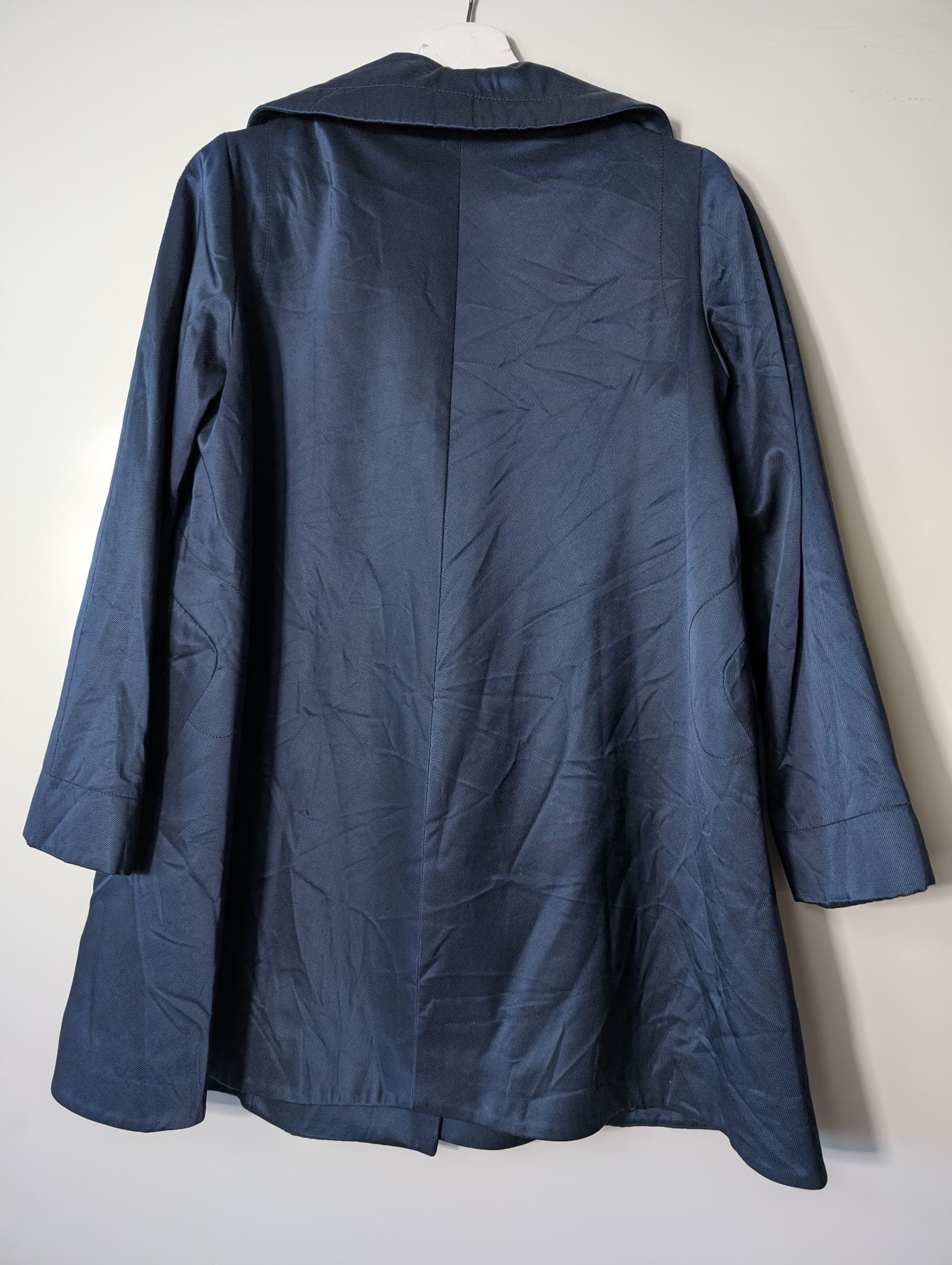 Scanlan & Theodore Double-Breasted Trench Coat Navy Blue Size 8 — photo 6 of 8
