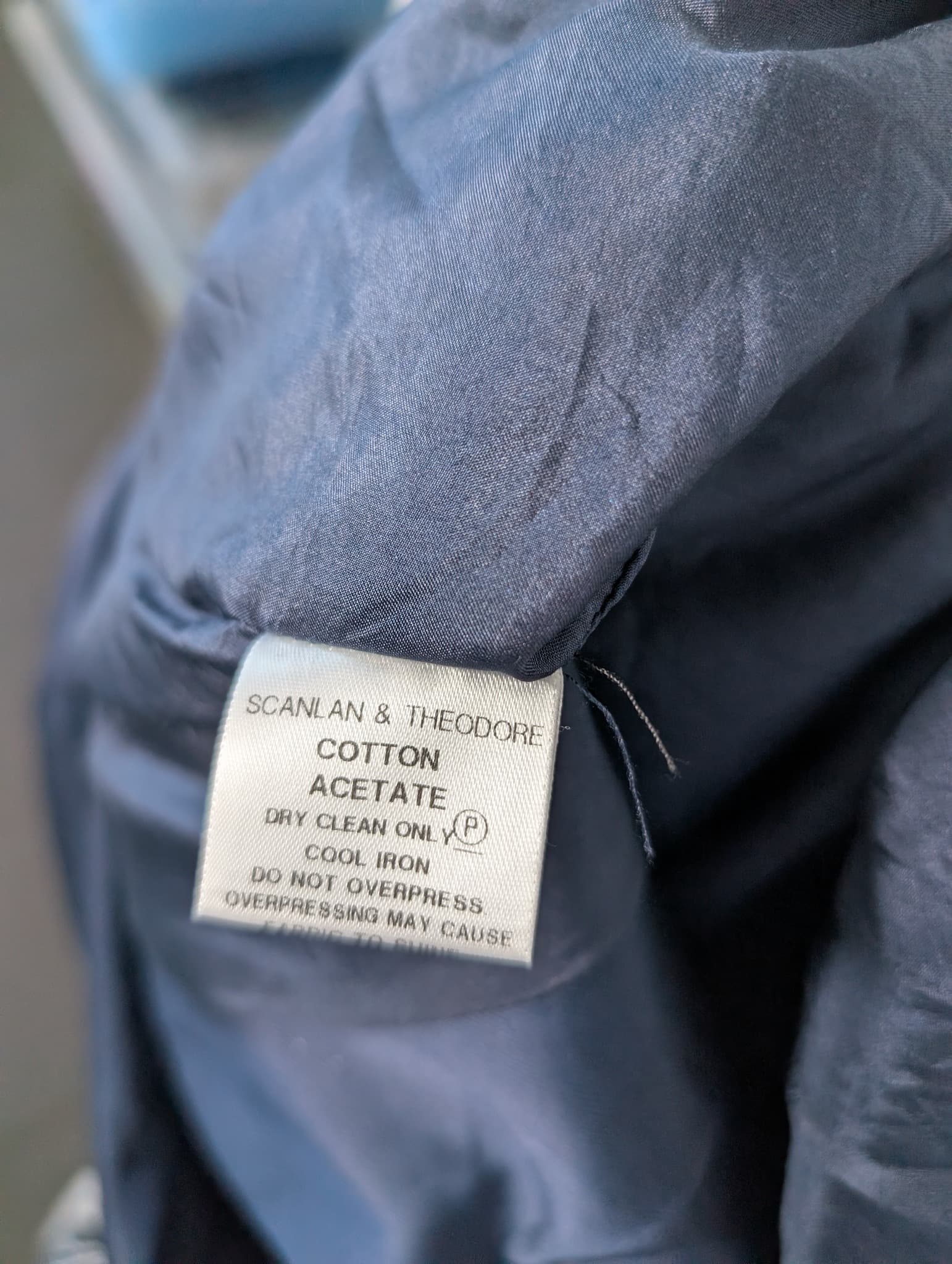 Scanlan & Theodore Double-Breasted Trench Coat Navy Blue Size 8 — photo 7 of 8