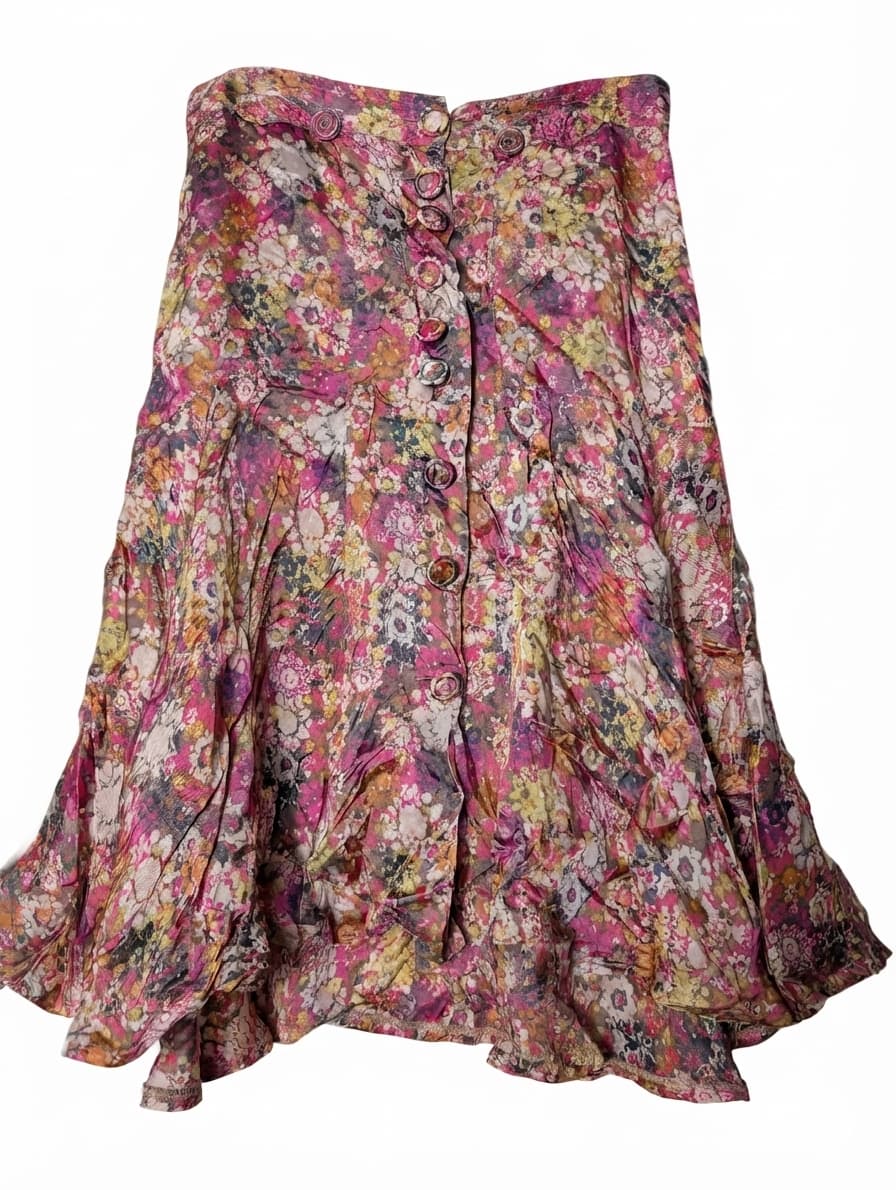 Scanlan & Theodore Floral Button-Front Midi Skirt Multicolour — photo 1 of 7