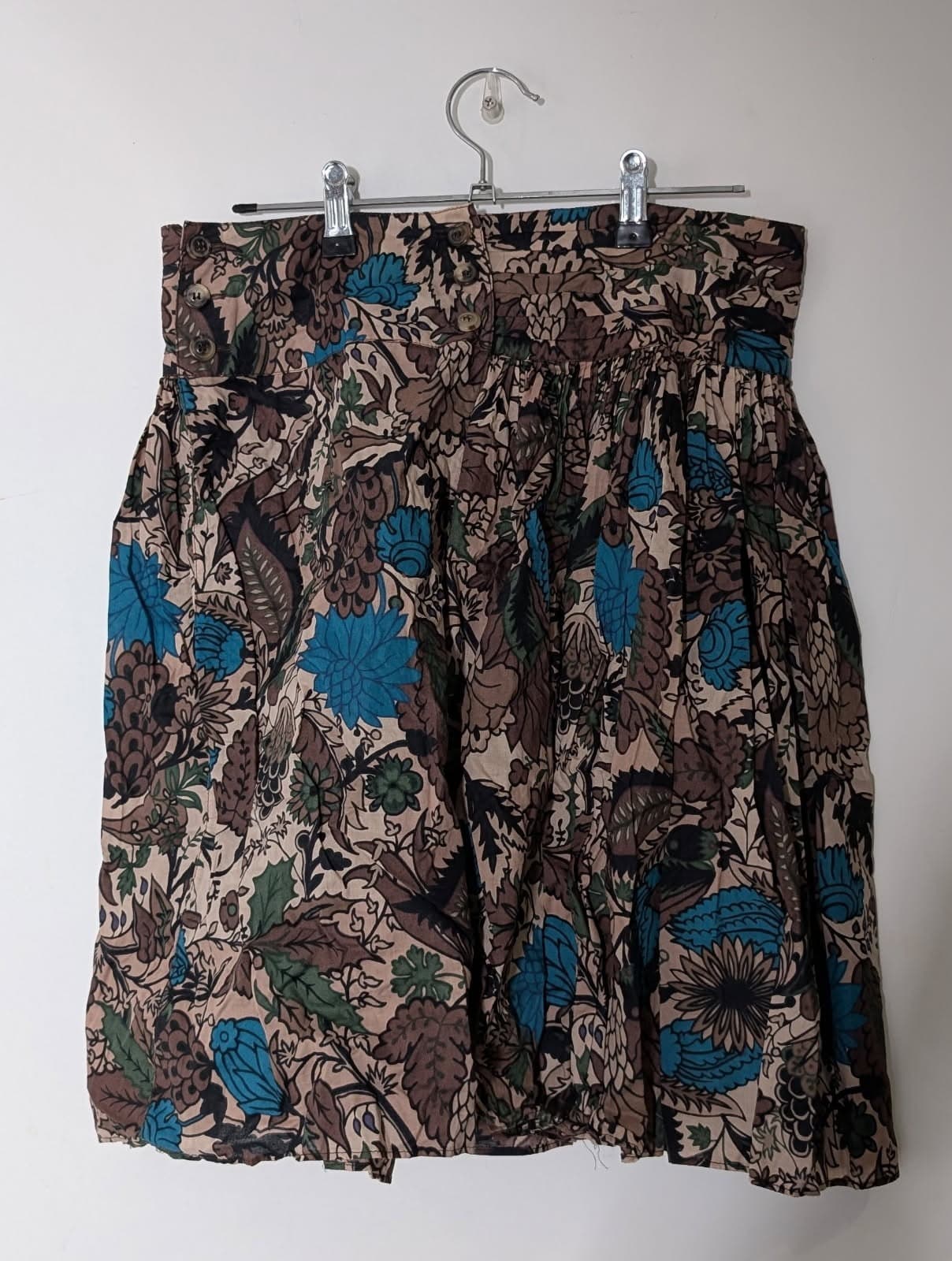 Scanlan & Theodore Floral Print High-Waisted Button-Front Skirt — photo 2 of 10