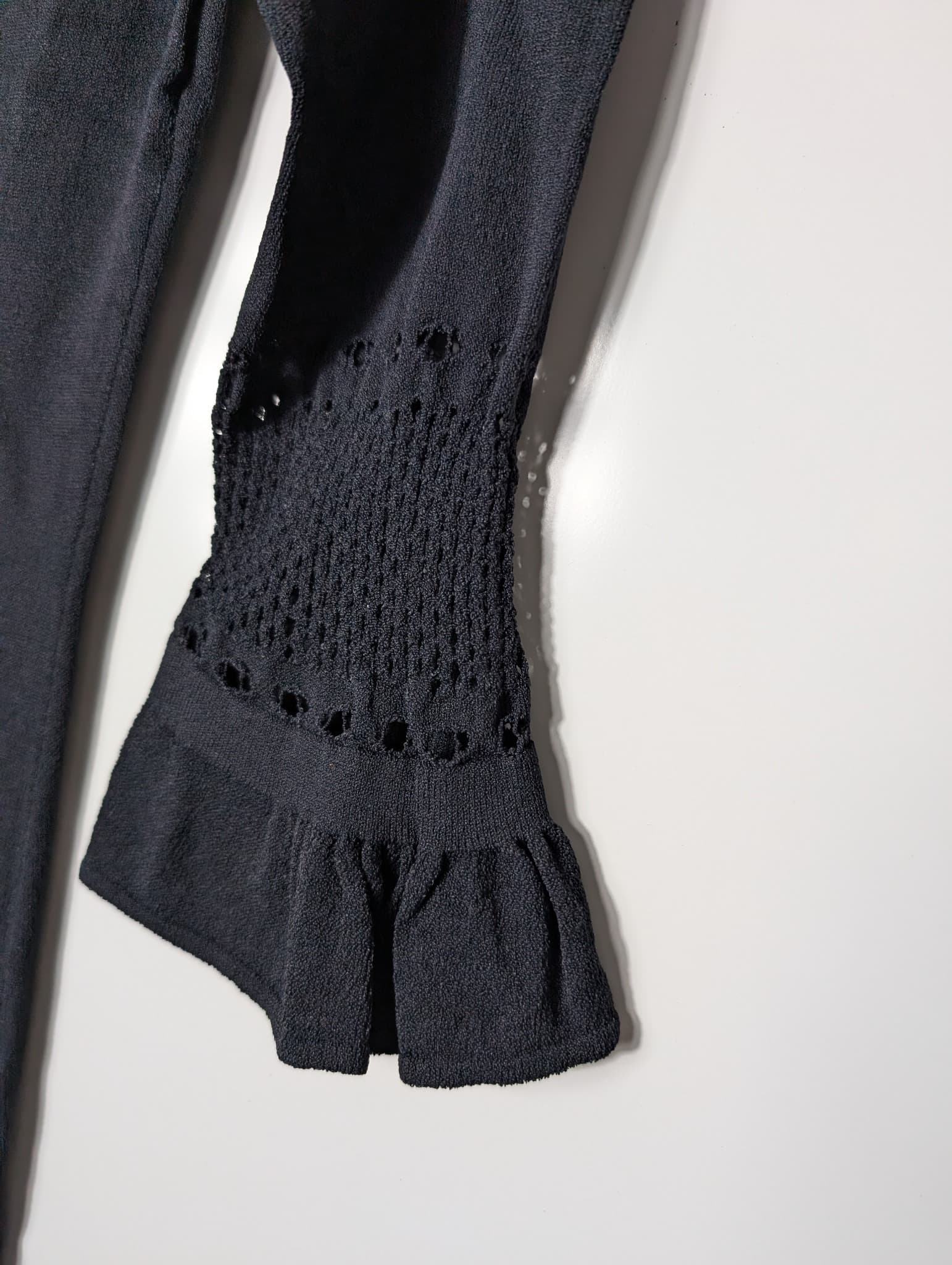 Scanlan Theodore Knit Dress Black Pointelle Detail Size M — photo 3 of 13
