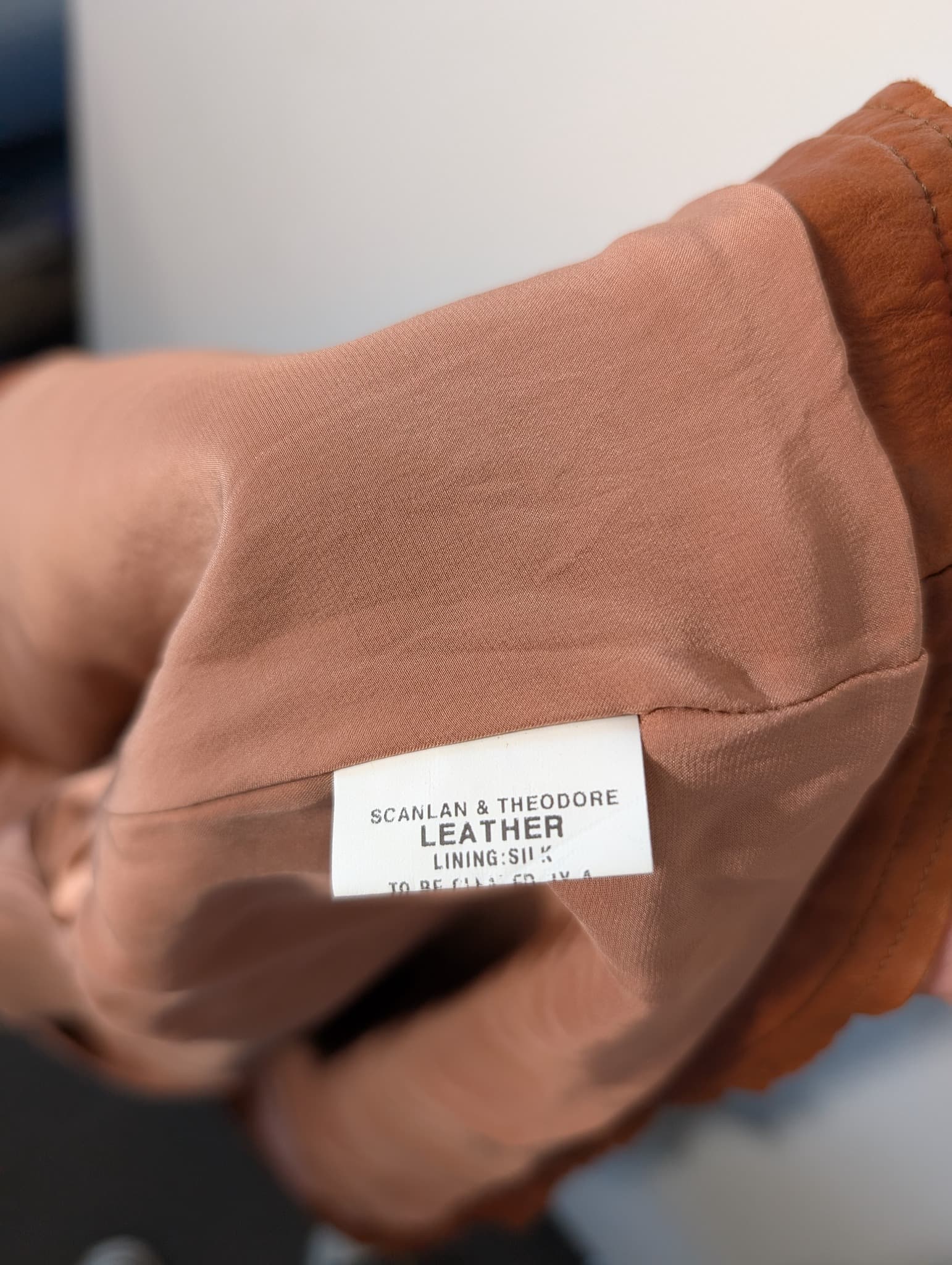 Scanlan & Theodore Leather Ruffle Bolero Jacket Tan — photo 8 of 9