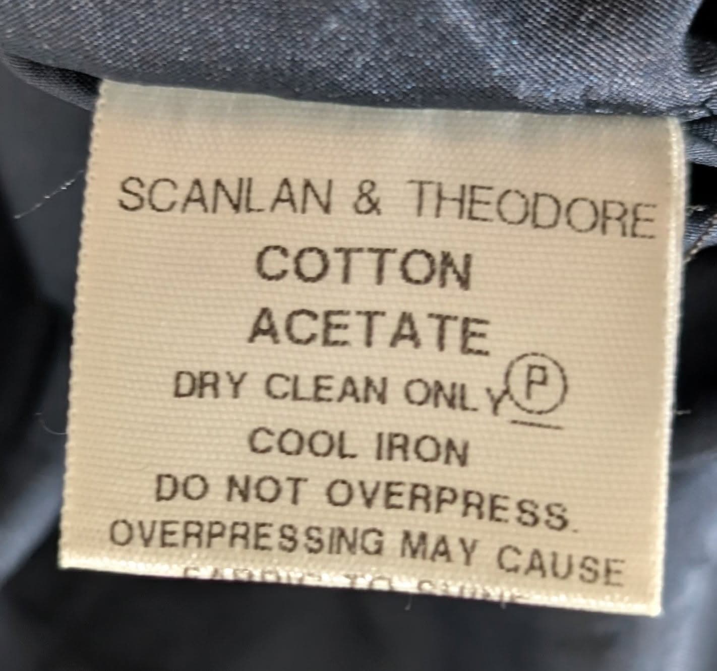 Scanlan & Theodore Navy Blue Double Breasted Satin Coat - Women's Size 8 — photo 5 of 5
