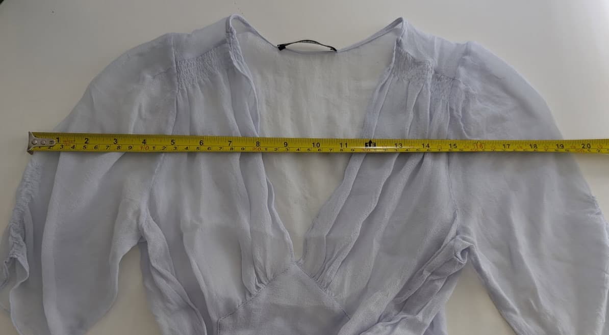 Scanlan & Theodore Silk Tie-Front Blouse - Pale Blue Size 8 — photo 4 of 6
