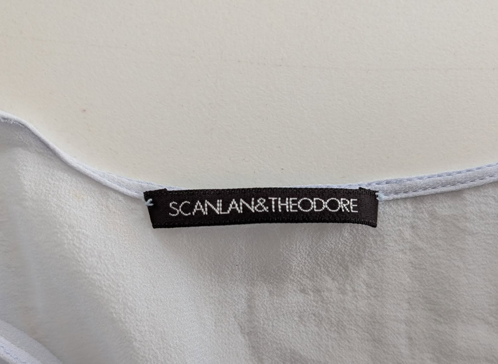 Scanlan & Theodore Silk Tie-Front Blouse - Pale Blue Size 8 — photo 5 of 6