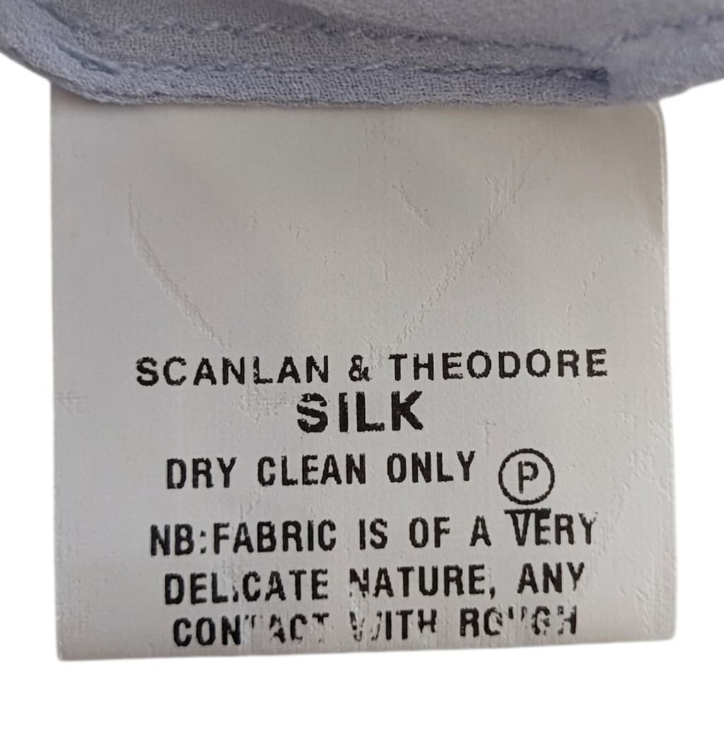 Scanlan & Theodore Silk Tie-Front Blouse - Pale Blue Size 8 — photo 2 of 6