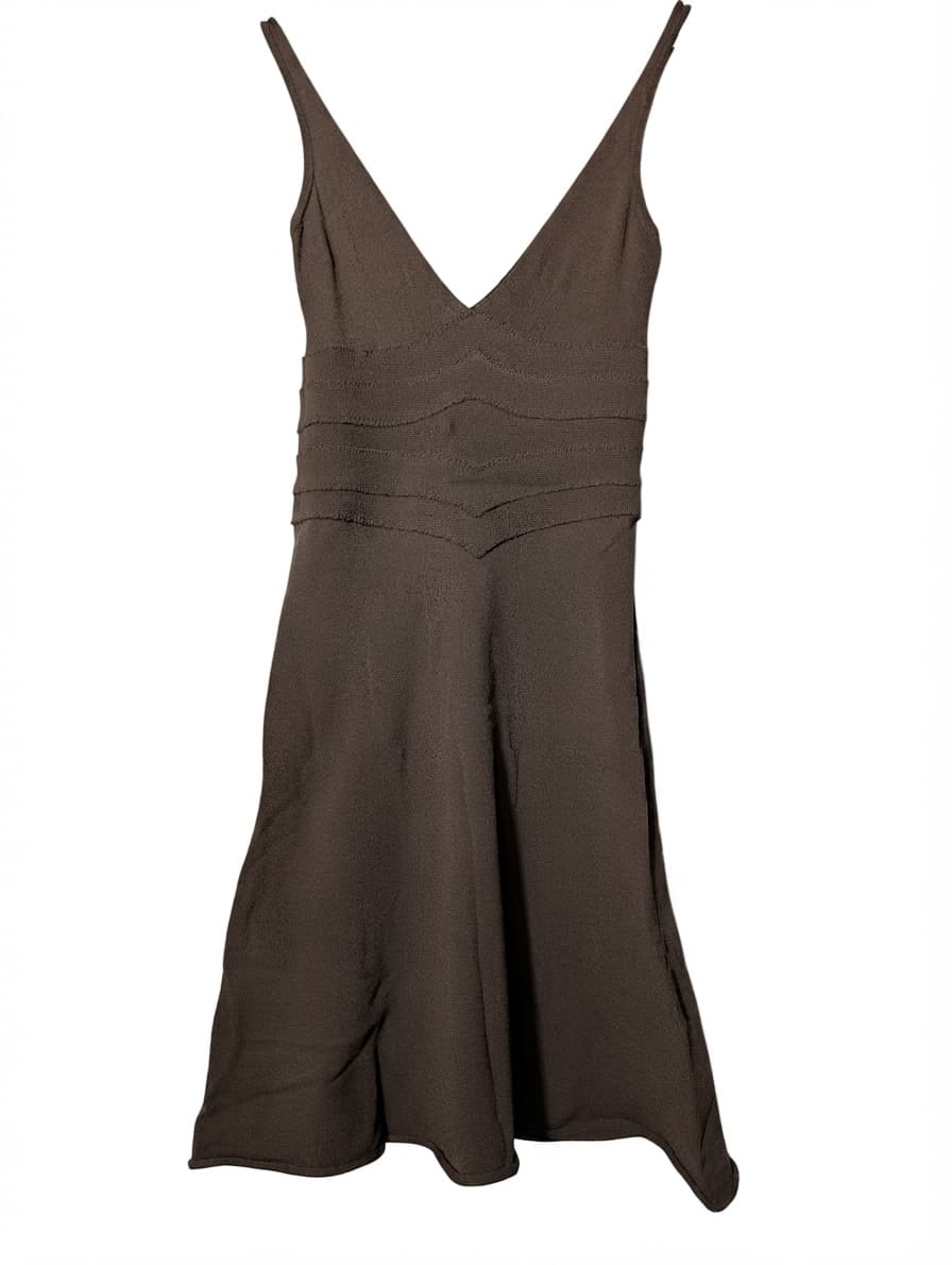Scanlan Theodore Sleeveless Knit Dress Brown V-Neck Size SM — photo 1 of 6