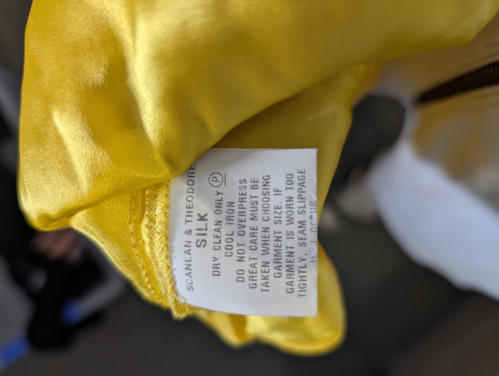 Scanlan & Theodore Vintage Yellow Silk Spaghetti Strap Bow Detail Dress — photo 4 of 7