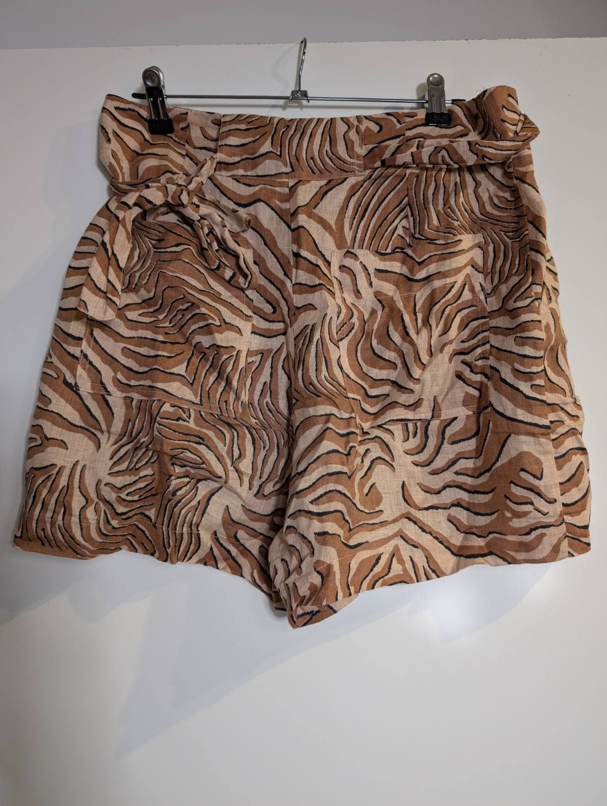 Scotch & Soda Linen Zebra Print Shorts Brown Size S — photo 3 of 9