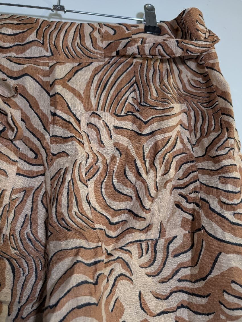 Scotch & Soda Linen Zebra Print Shorts Brown Size S — photo 4 of 9
