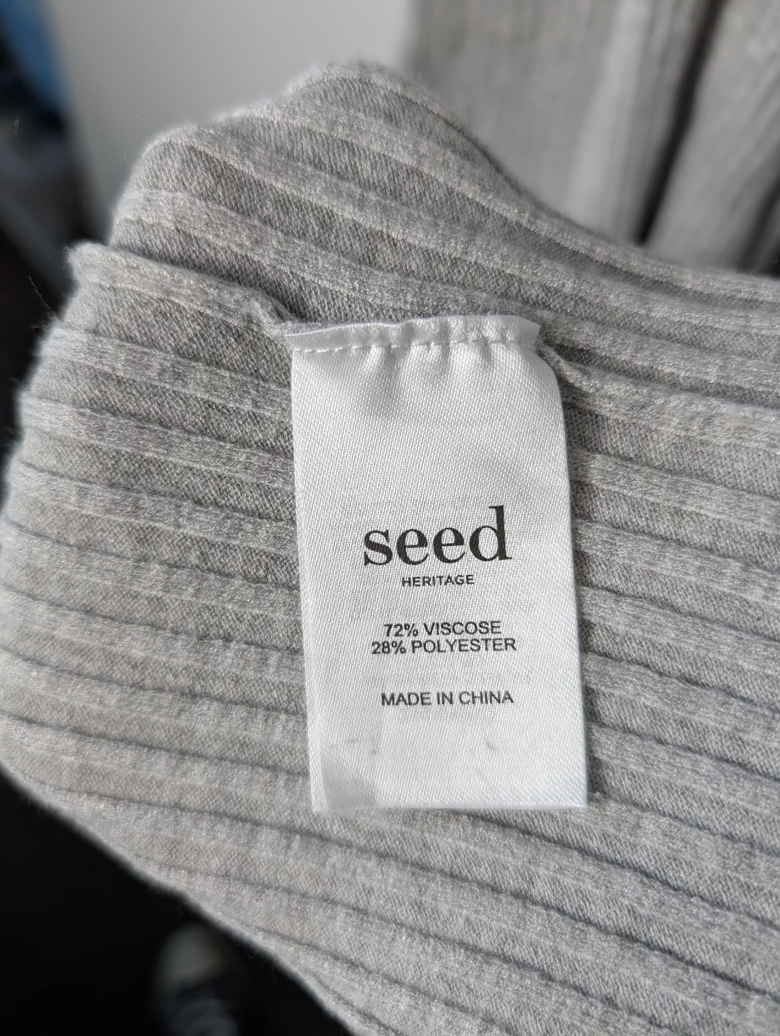 Seed Heritage Ribbed Knit Long Sleeve Midi Dress Grey XL — photo 7 of 10