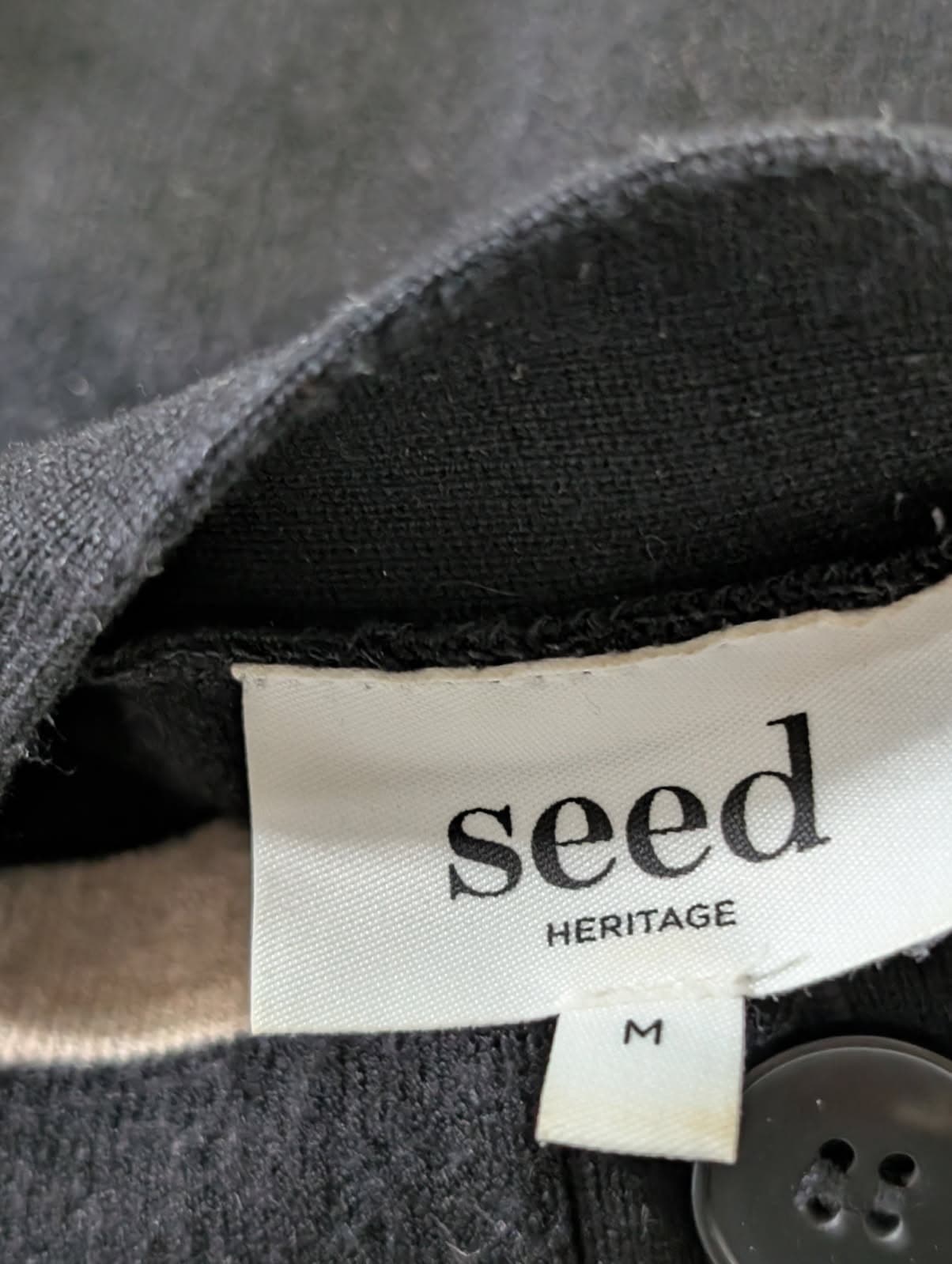 Seed Heritage V-Neck Cardigan - Black and Tan Striped Women's Size M — photo 3 of 8