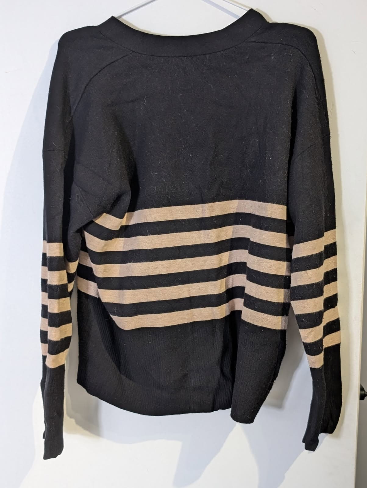 Seed Heritage V-Neck Cardigan - Black and Tan Striped Women's Size M — photo 5 of 8