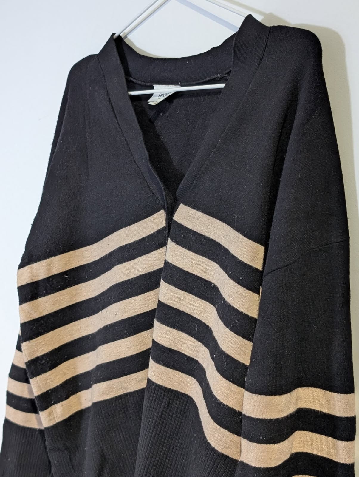 Seed Heritage V-Neck Cardigan - Black and Tan Striped Women's Size M — photo 8 of 8