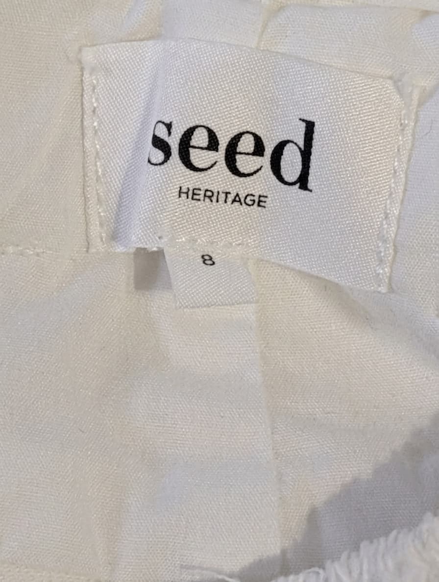 Seed Heritage White Denim Button-Front Midi Skirt - Size 8 — photo 4 of 6