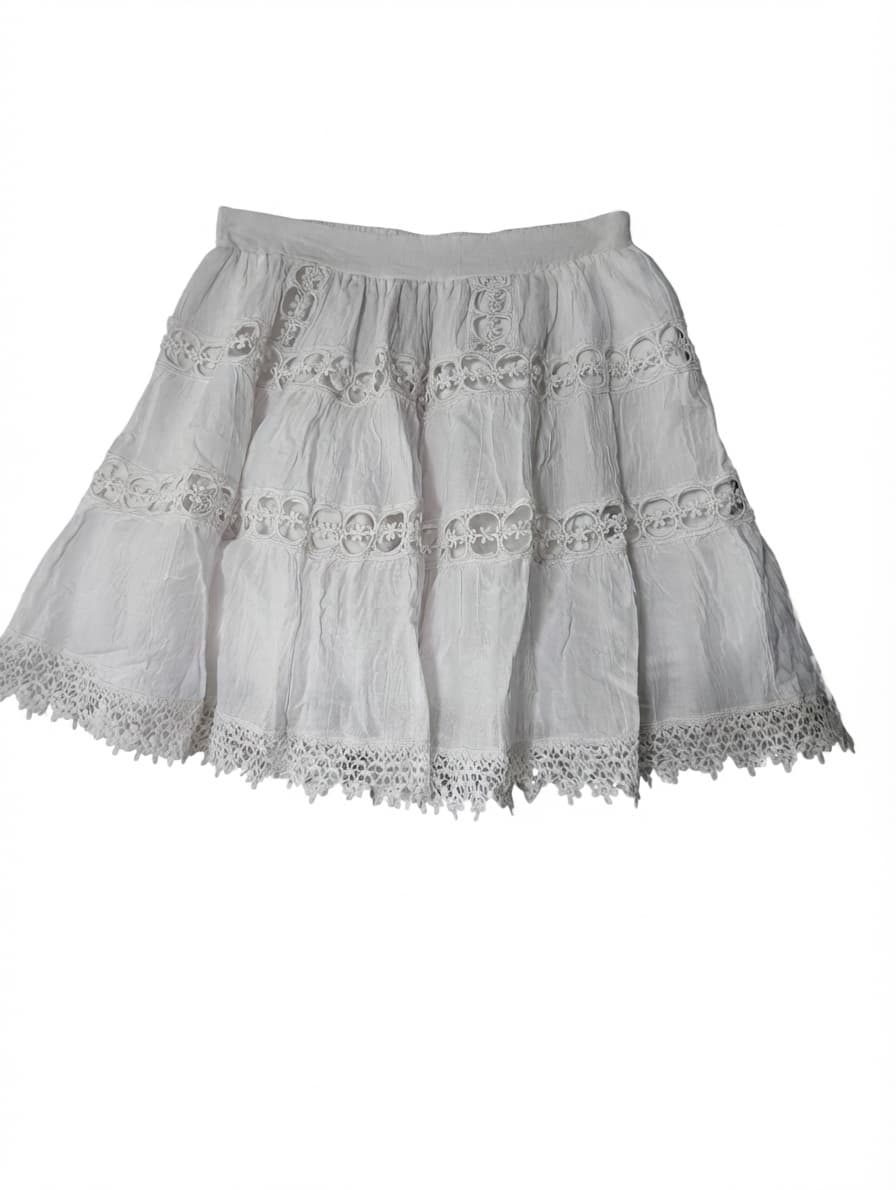 Seven Wonders Tiered Cotton Skirt White Size XS — photo 1 of 5