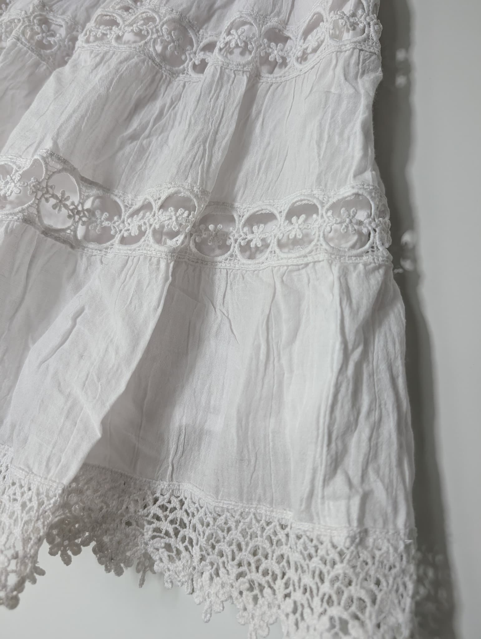 Seven Wonders Tiered Cotton Skirt White Size XS — photo 2 of 5
