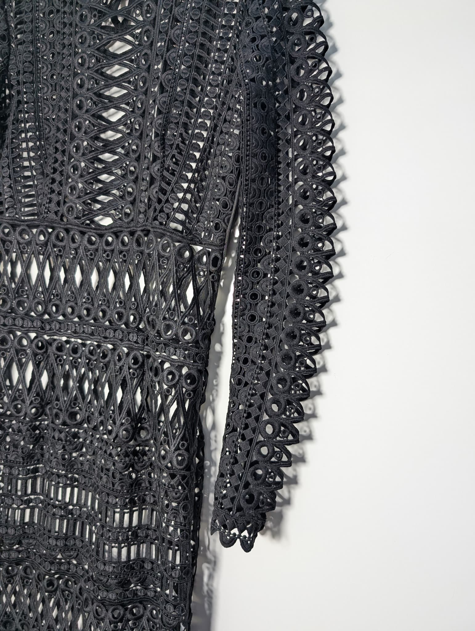 Shakuhachi Guipure Lace Midi Dress Black Women's AU 8 — photo 3 of 10