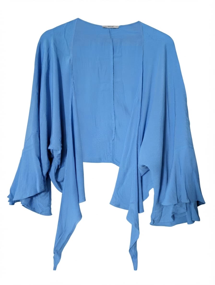 Sheike Bell Sleeve Tie Front Bolero Shrug Blue Size 8 — photo 1 of 7