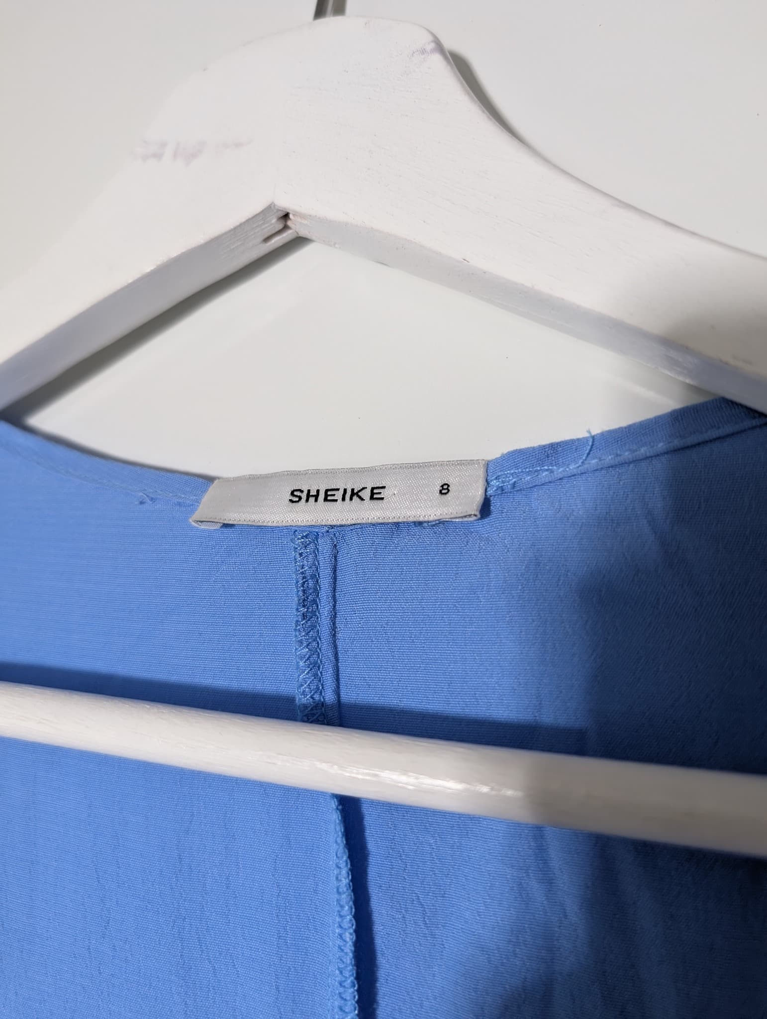 Sheike Bell Sleeve Tie Front Bolero Shrug Blue Size 8 — photo 4 of 7