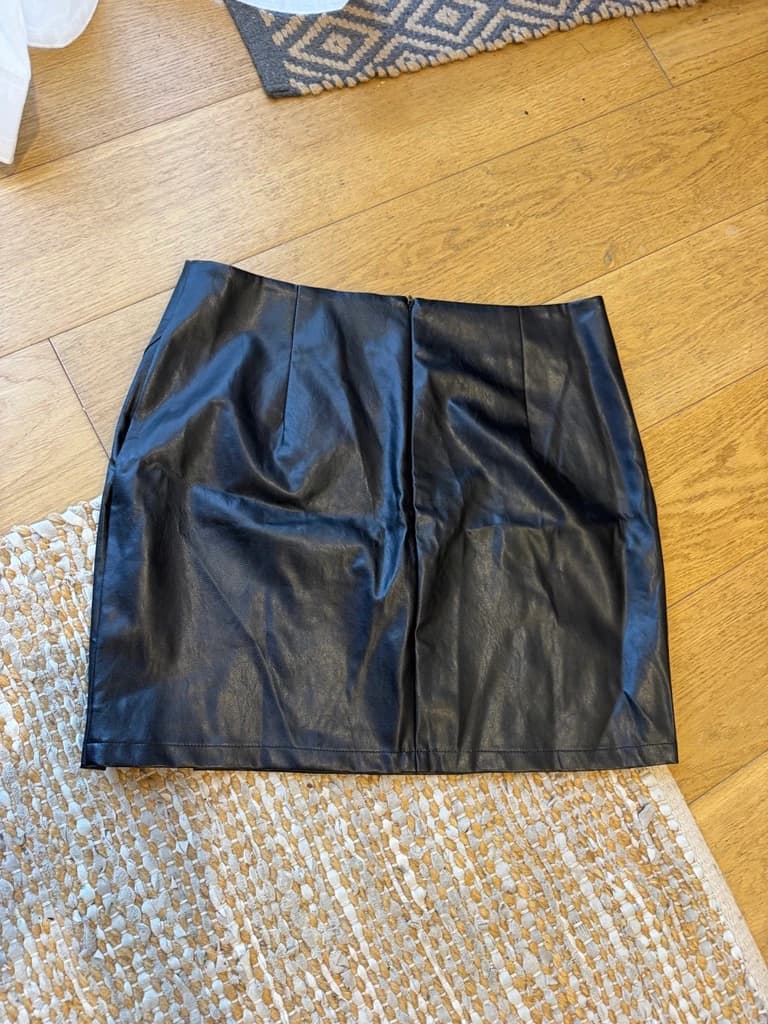 Showpo Black Faux Leather Mini Skirt — photo 5 of 5