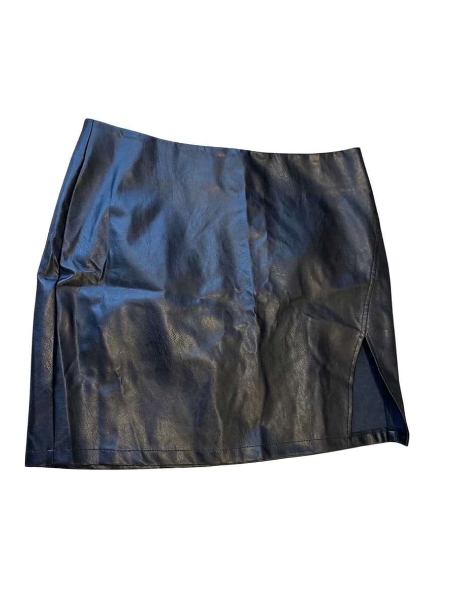Showpo Black Faux Leather Mini Skirt — photo 1 of 5