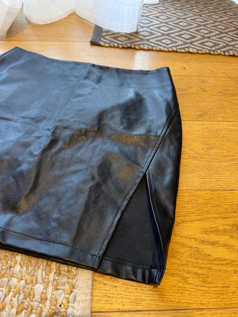 Showpo Black Faux Leather Mini Skirt — photo 4 of 5