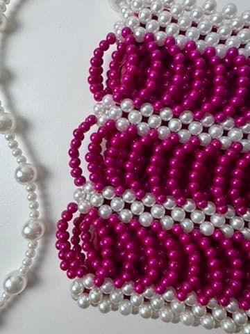 Shrimps Antonia Beaded Bag Pink and White Pearl Effect — photo 7 of 10