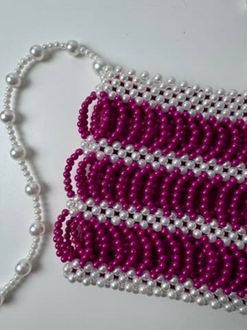 Shrimps Antonia Beaded Bag Pink and White Pearl Effect — photo 9 of 10