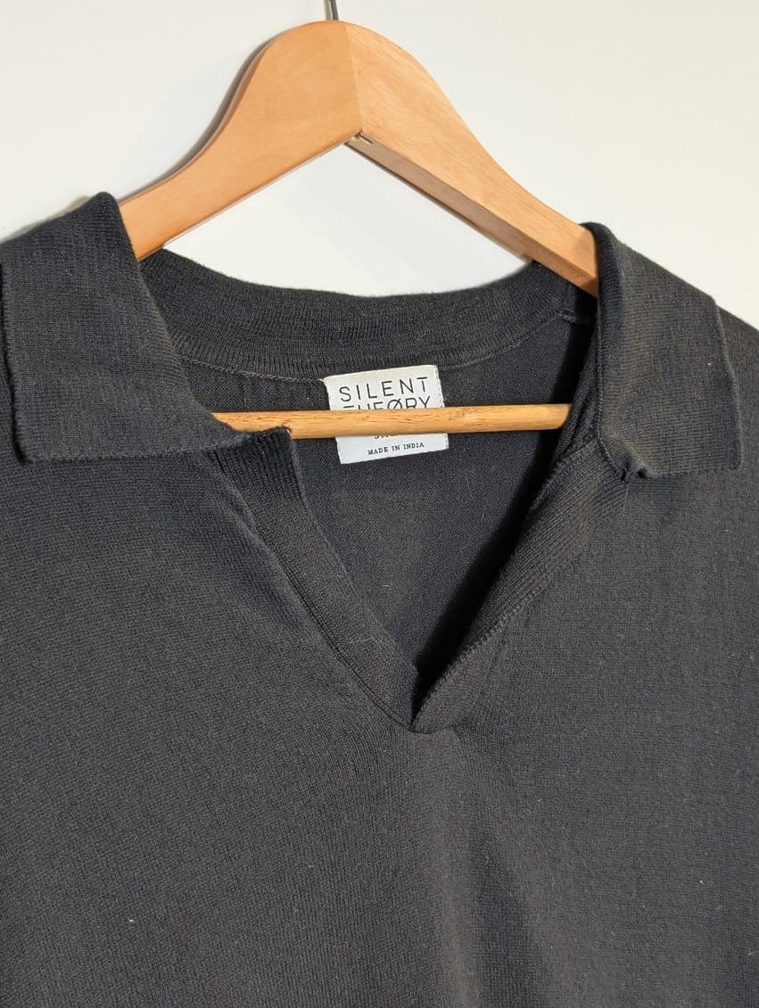 Silent Theory Black Polo Shirt - Men's Size Small — photo 3 of 9