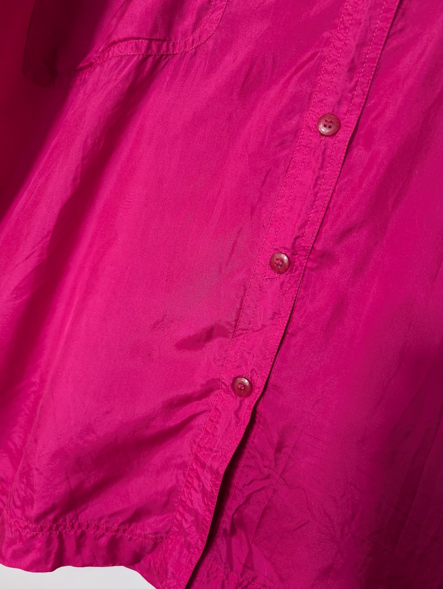 Silkstar Vintage Silk Button-Down Shirt Hot Pink — photo 3 of 6