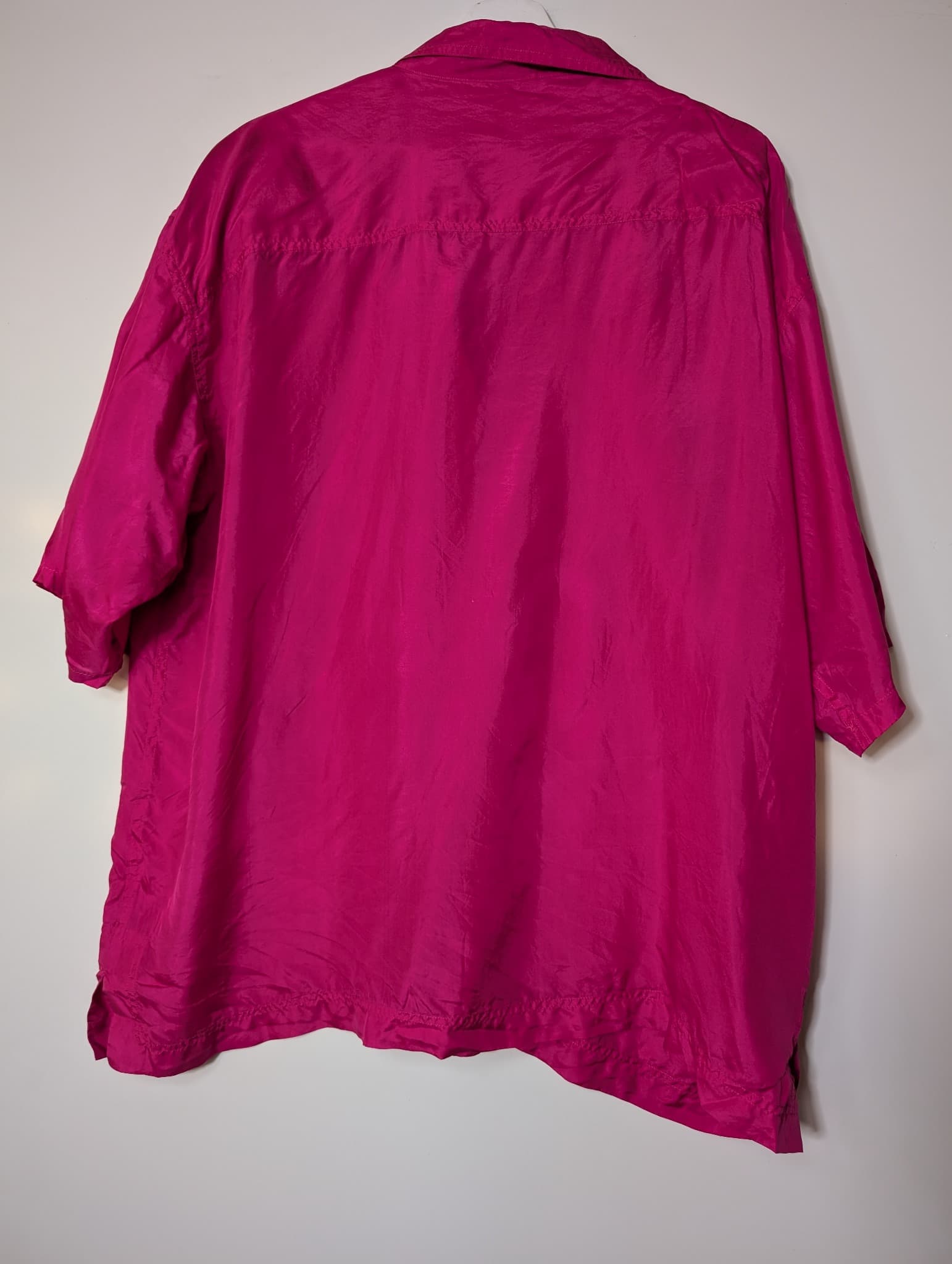 Silkstar Vintage Silk Button-Down Shirt Hot Pink — photo 4 of 6
