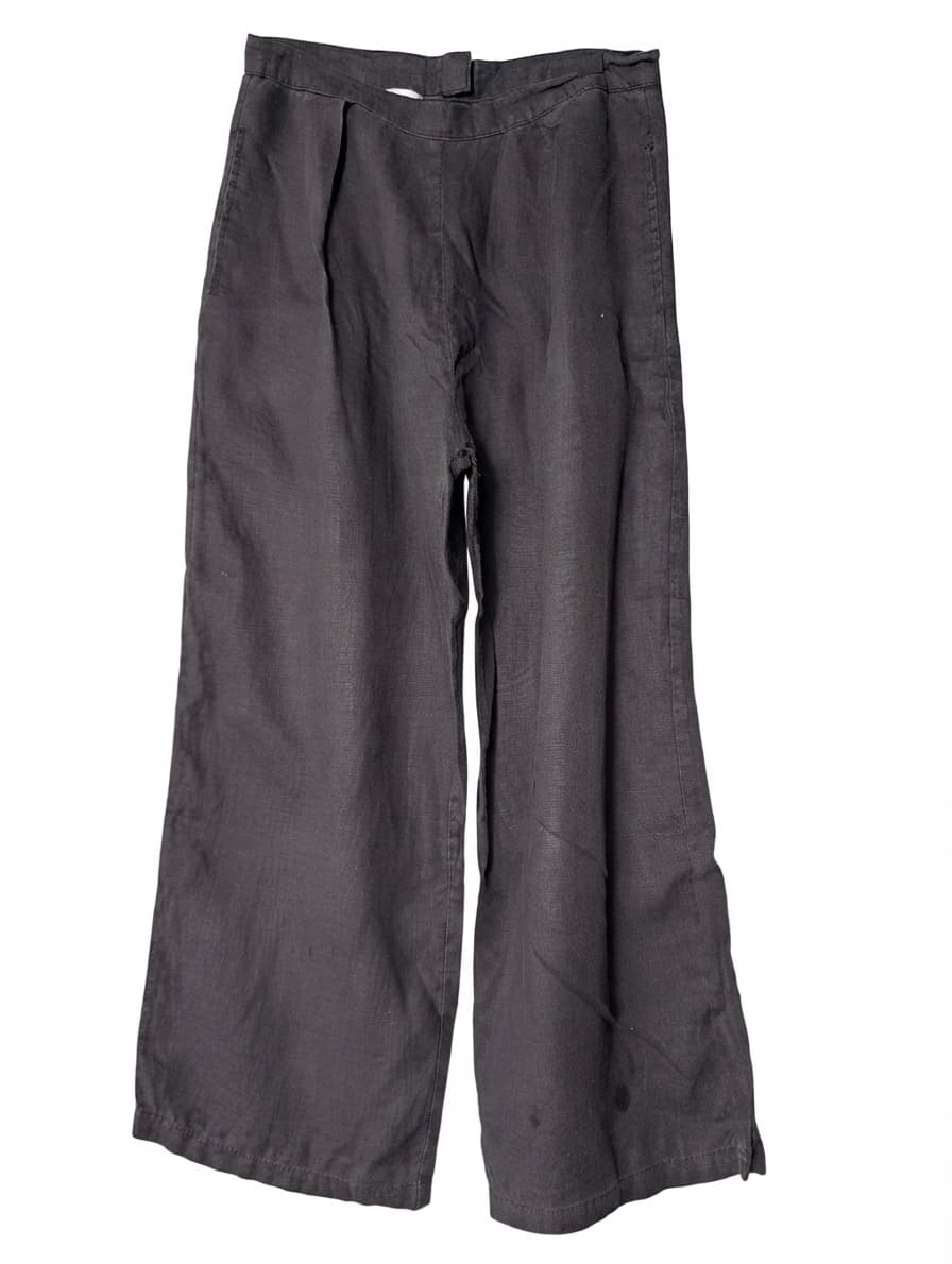 SIR. Linen Wide-Leg Trousers Dark Grey Size 1 — photo 1 of 6