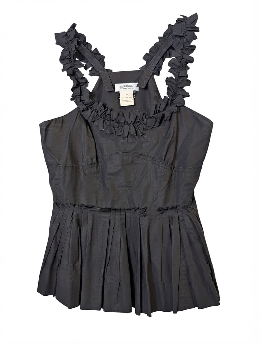 Sonia by Sonia Rykiel Ruffle Peplum Top Black Size 36 — photo 1 of 15
