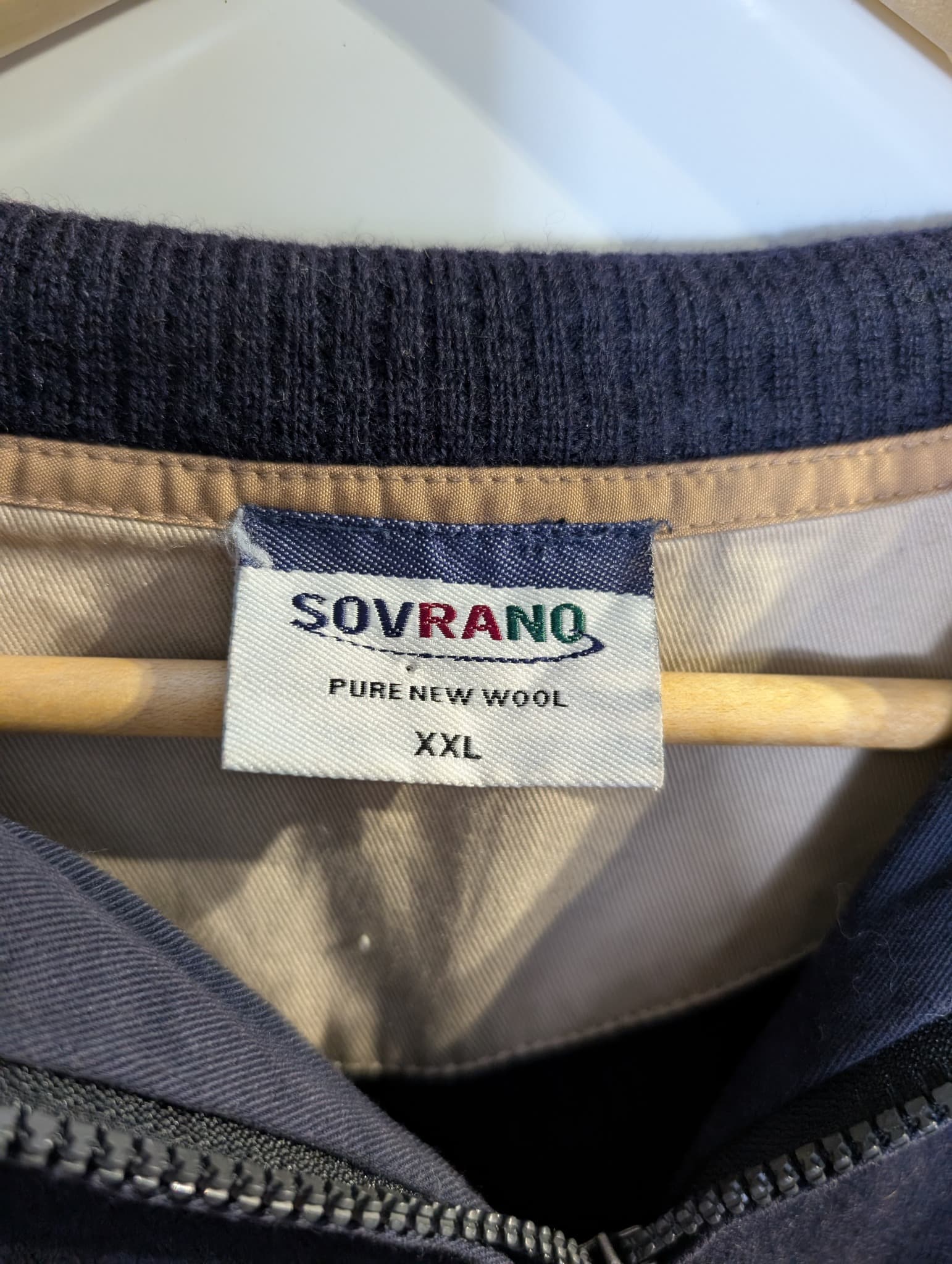 Sovrano Vintage Quarter-Zip Wool Sweater Navy 2XL — photo 2 of 8